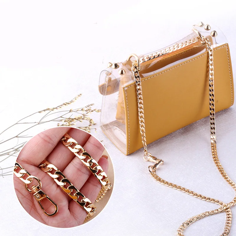 DIY Stainless Steel Bags Chain 100cm Detachable Metal Shoulder Chain Accessories Decorative Bags Strap Girl For Crossbody Bag