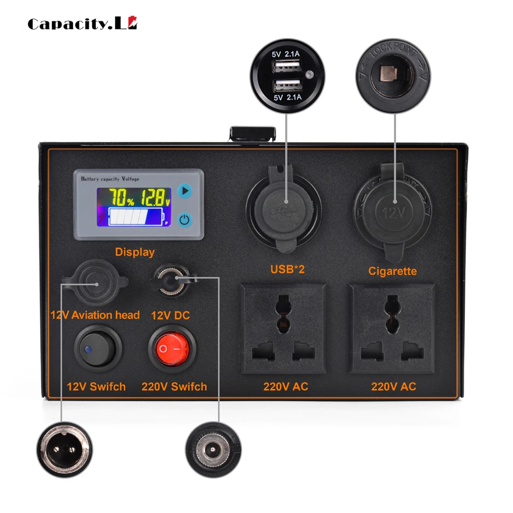 12 В 60 ач Lifepo4 аккумуляторная батарея 40 Ач 50 Ач инверторная батарея AC220 в 350 Вт литиевая солнечная батарея для наружного хранения энергии в кем...