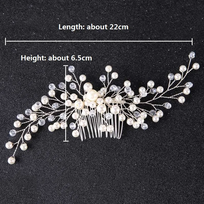 bijoux de tete mariage FORSEVEN mariée accessoires de cheveux de mariage cristal perle peignes de cheveux pièces de tête nuptiale Noiva diadème couronne bijoux de cheveux pour les femmes