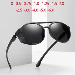 Lunettes de soleil ovales anti-absorbe ouissement pour myopie, lentilles colorées pour hommes et femmes, lentilles dioptriques, 0 -0.5 -0.75 à-6.0