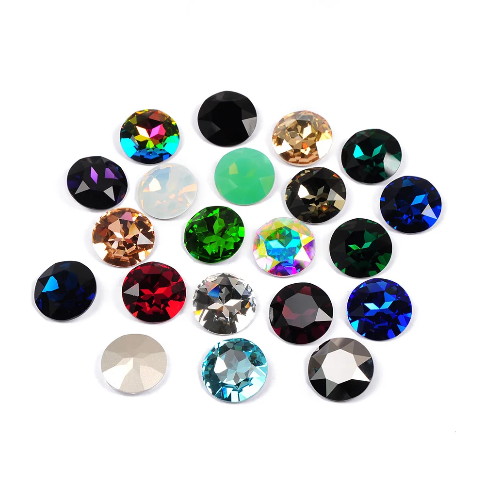 YANRUO 1201 Runde 27mm Genähte Steine Glaskristalle Große Strasssteine Rivoli Pointback DIY Diamantsteine für Schmuck und Kleidung – Detail 36