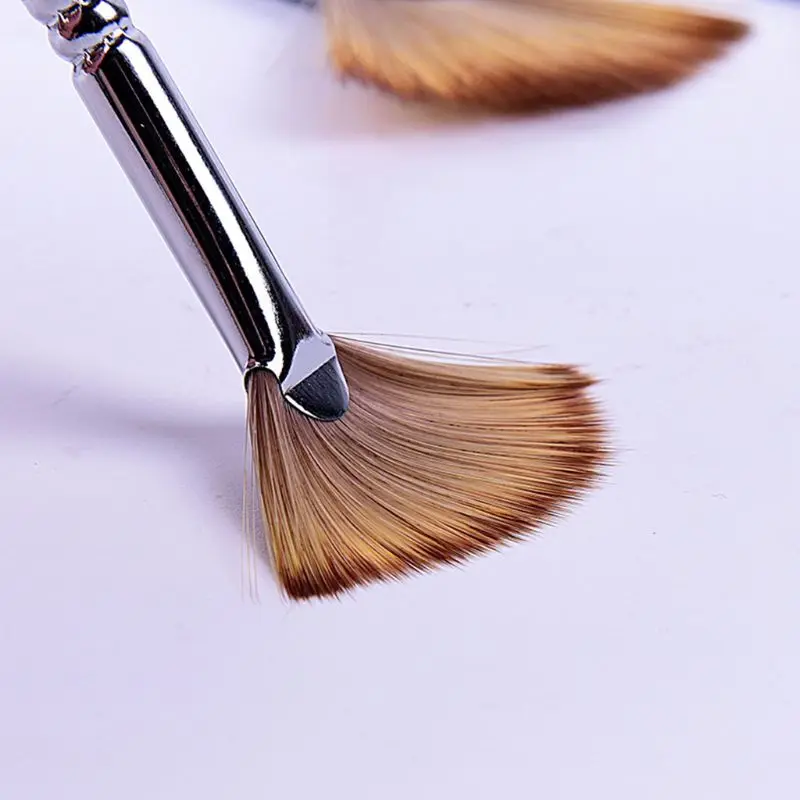 3 Fan-shaped Copper Tube Mixed Color Watercolor Nylon Hair Brushes Set Rod Oil Acrylic Painting Brush Pen Art Supplies