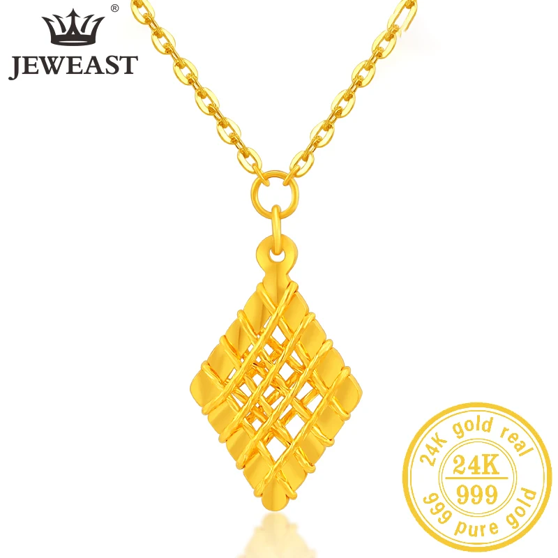 

JLZB 24K Pure Gold Necklace Real AU 999 Solid Gold Chain Beautiful Upscale Trendy Classic Party Fine Jewelry Hot Sell New 2023