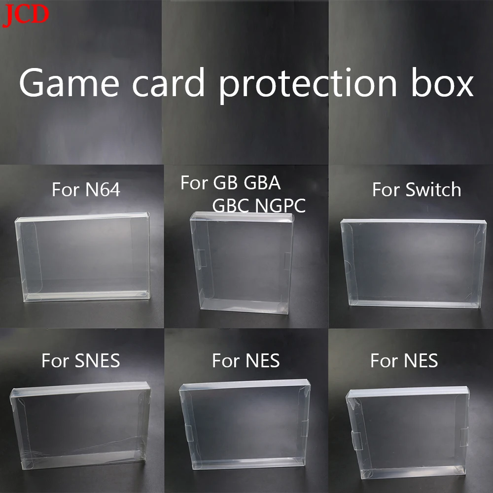 

JCD 1 Pcs Transparent shell plastic PET box game FOR N64 /GB GBA GBC NGPC/ Switch/SNES/NES Game Card Box Protector Collection