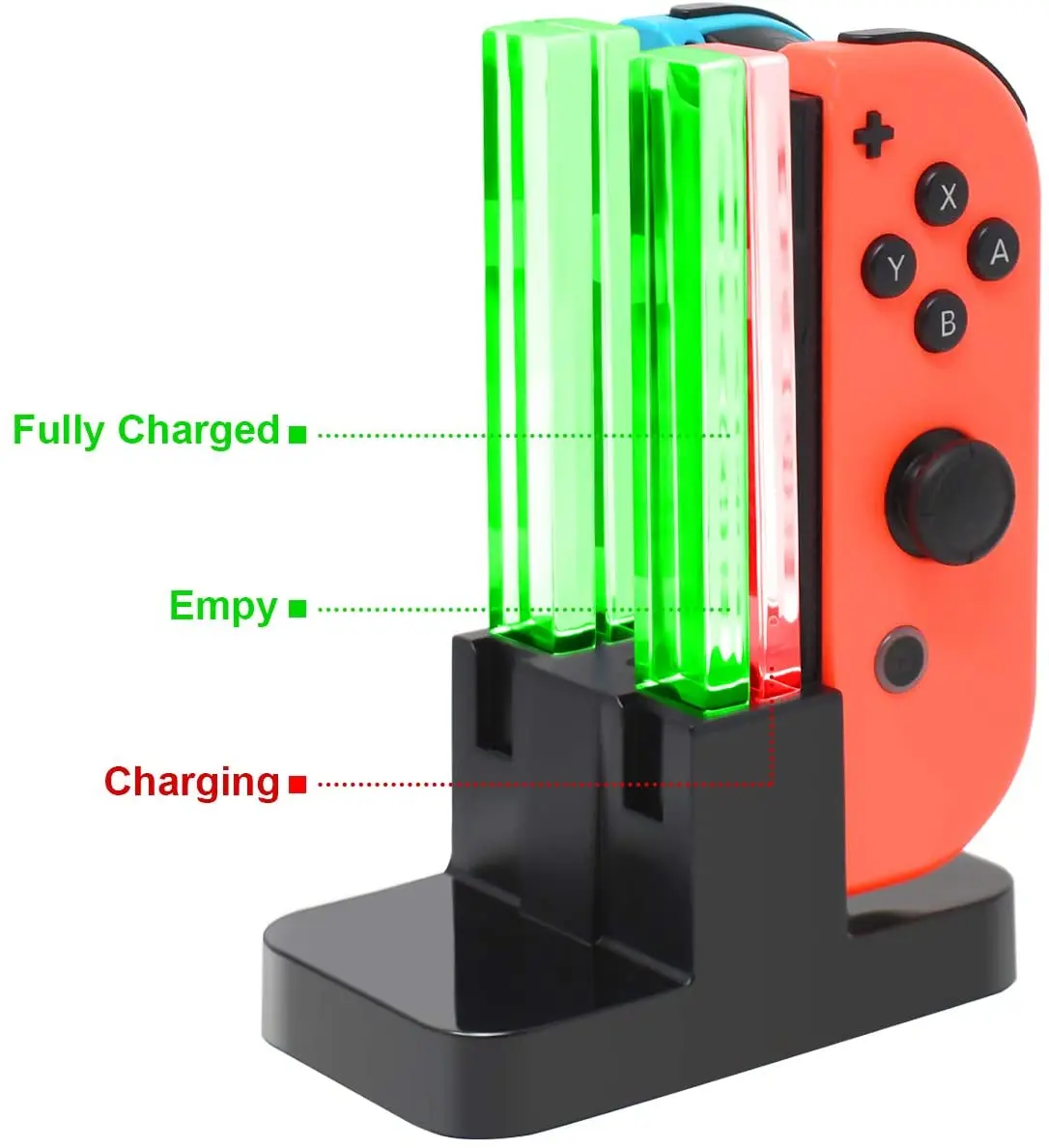 4 in 1 Portable NS Switch Joystick Charging Dock Station LED Joypad Controller Charger Stand With USB Cable for Nintendo Switch