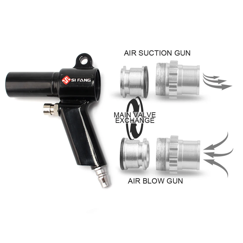 Air Wonder Gun Kit Dual Function Air Vacuum Blow Gun Pneumatic Vacuum Cleaner Kit Air Blow Suction Gun Kit Cleaning Tools