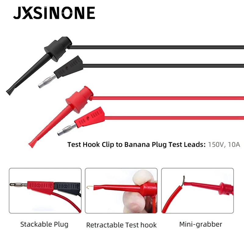 JXSINONE P1506 مجموعة متعددة التحقيق موصلات الاختبار عدة 4 مللي متر الموز التوصيل إلى 1 مللي متر إبر حادة مع اختبار هوك كليب الكابلات 1000 فولت 20A