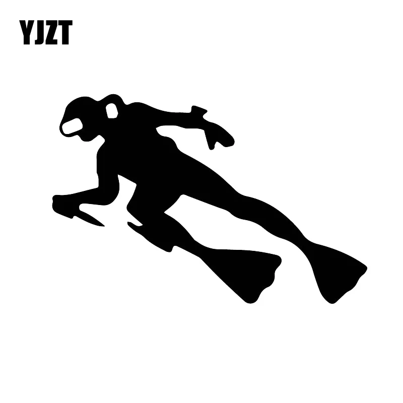 YJZT 11CM*16.5CM Brave Diving Adventure Decal Car Fashion Decoration Car Stickers Black/Silver C30-0586