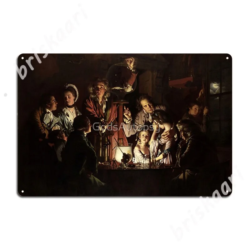 Experiment On A Bird In An Air Pump By Joseph Wright 1768 Metal Signs Wall pub Wall Wall Plaque create Tin sign Posters