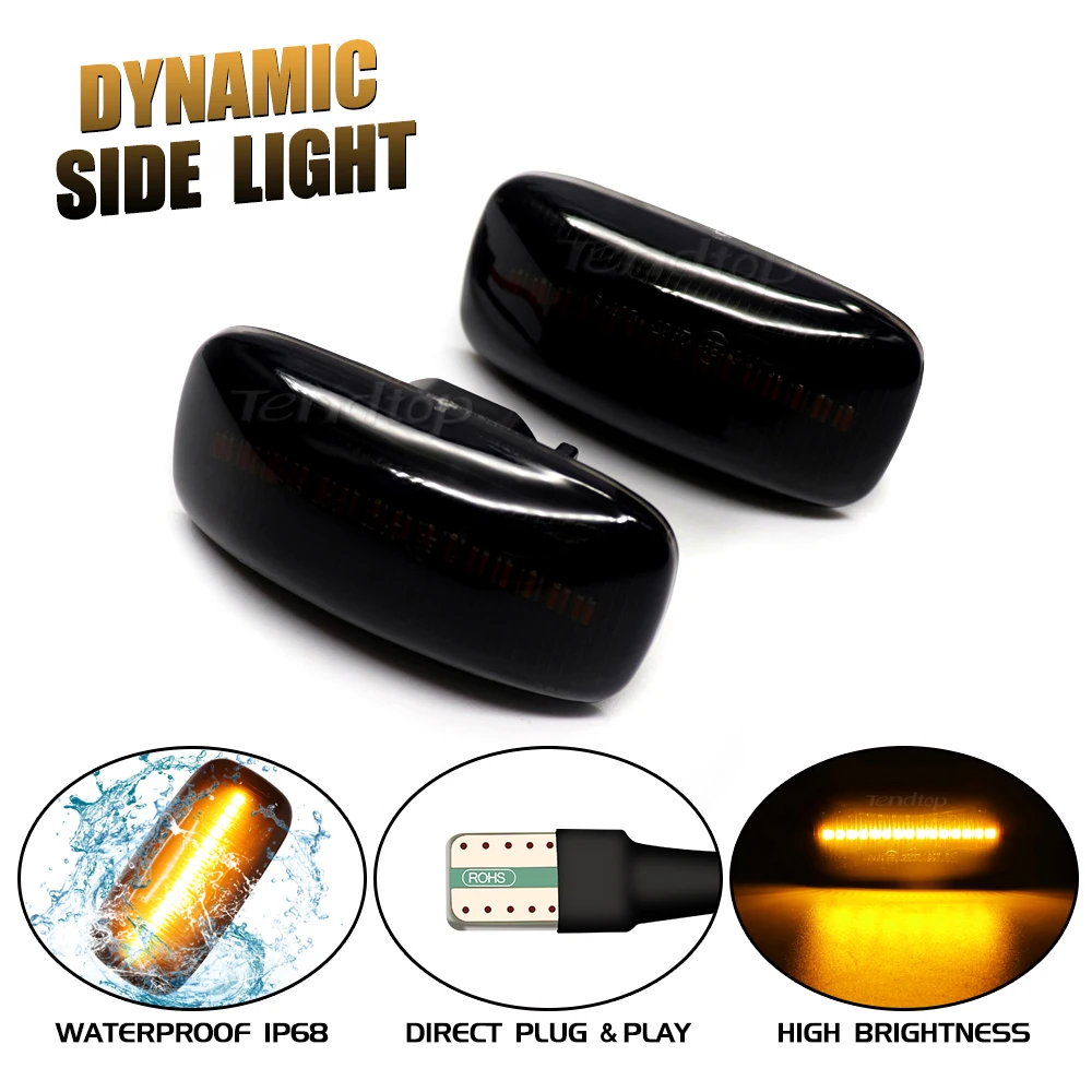LED Dynamic Blinker Sequential Flashing Turn Side Light Car Assessories For Nissan Skyline R34 Almera N15 N16 Pulsar Maxima QX image 3