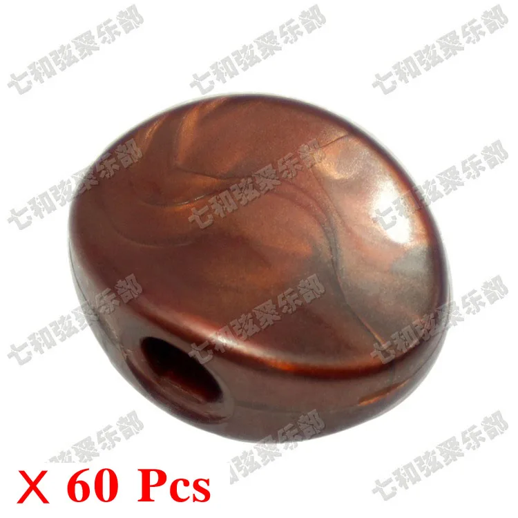 

60 Pcs Coffee Plastic Guitar Tuning Peg Tuners Machine Head replacement Button knobs Handle Concave Style Small oval (XTY-SL-KF)