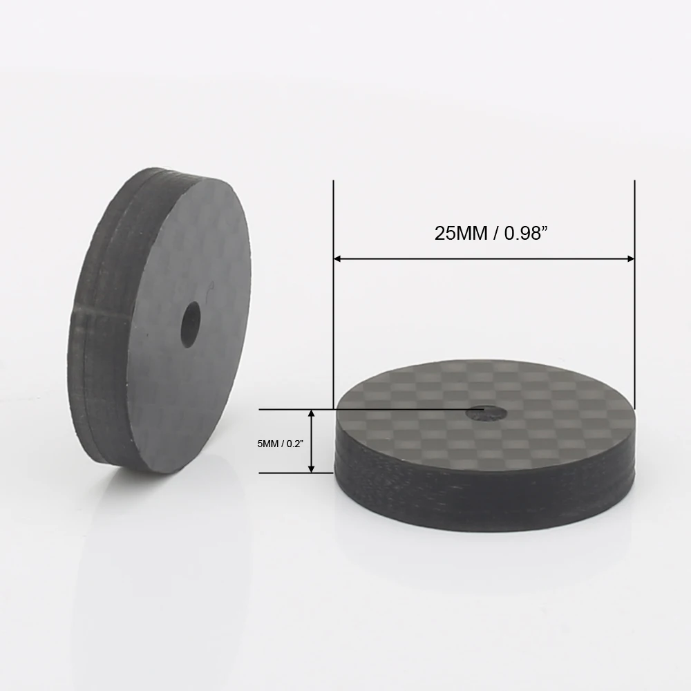 

8xAudiocrast FT005 25x5mm Carbon Fiber Speaker Spike Isolation Stand Cone Base Pads Shoe Feet