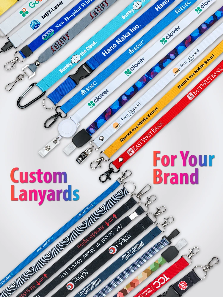 

1PCS Custom Printed Lanyard Keychain Personalized Lanyard with Logo Key Strap Badge Holder & Staff ID Cards Full Color Design