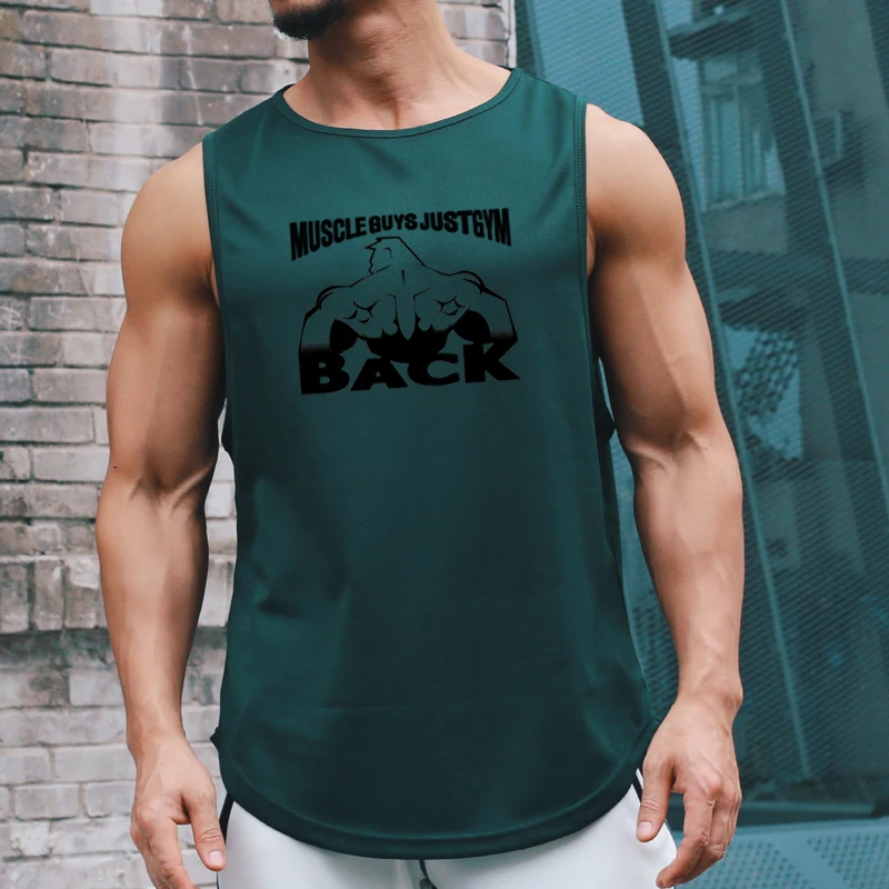 New Mens Clothing Workout Singlets Mesh Casual Tank Top Fitness Fashion Quick Dry Vest Bodybuilding Sleeveless Sports Undershirt