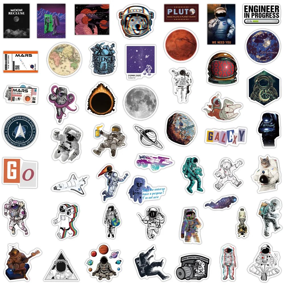 10/30/50PCS Outer Space Astronaut Graffiti Stickers Aesthetic Phone Luggage Laptop Guitar Cool Cartoon Sticker Decals Kids Toys