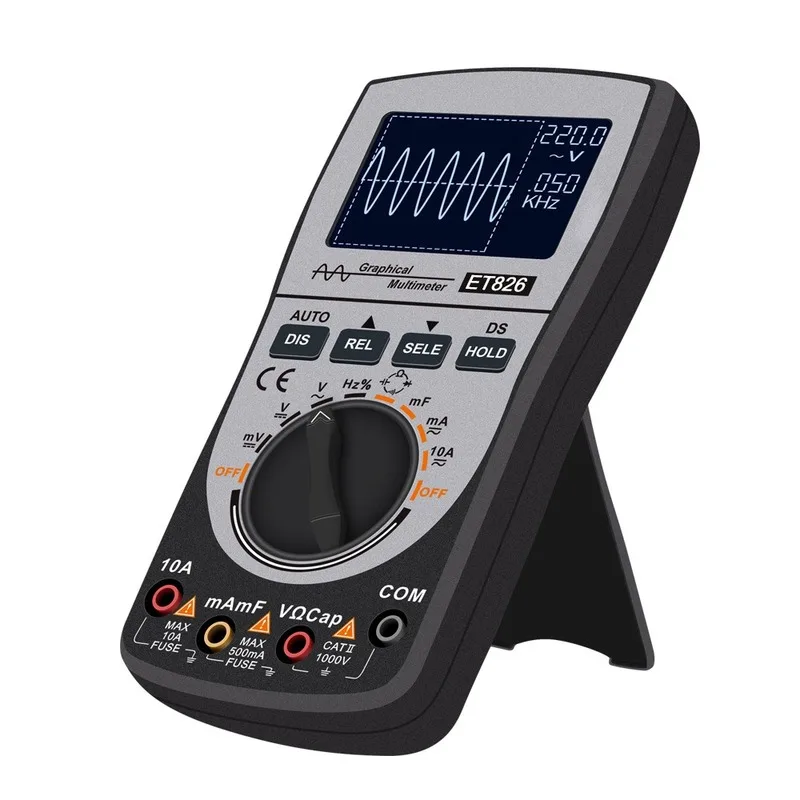 ET826 Automatische Bereik Multimeter Met Oscilloscoop Golfvorm Display