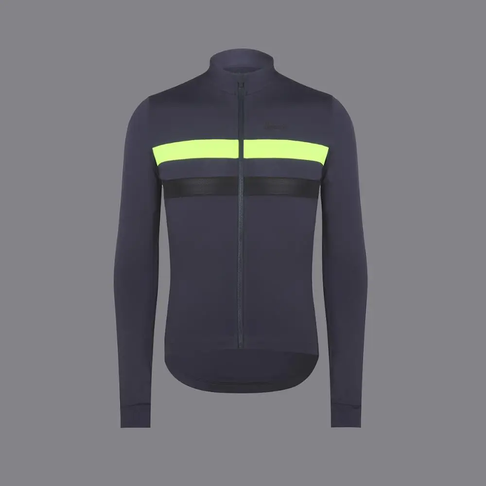 2019 NEW Gray Winter Thermal fleece Cycling Jersey long sleeve with Reflective stripe bicycle clothes road mtb warmer jersey