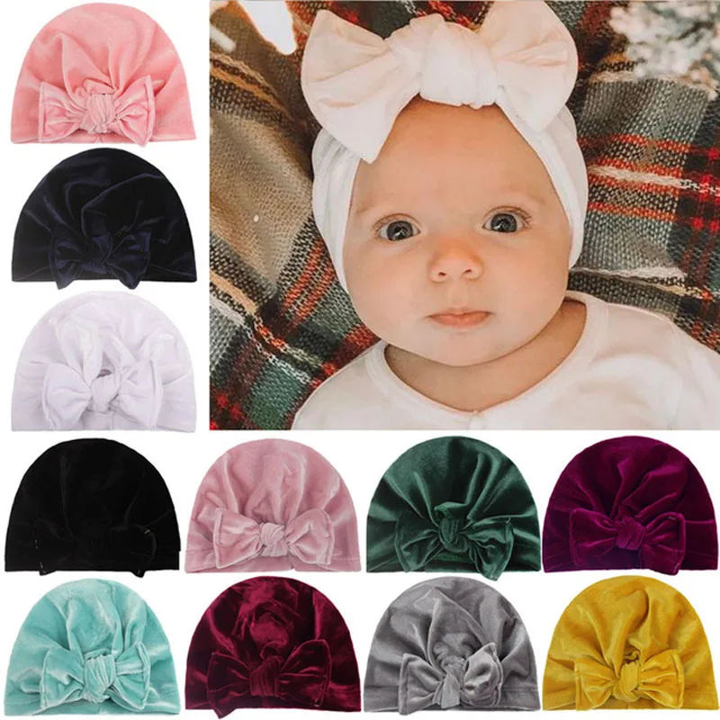 

11 цветов, теплые детские банданы, Осень-зима, индийская детская шапка Baotou, детская Золотая Бархатная шапка с узлом, лидер продаж в Европе