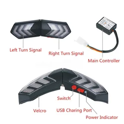 Motorcycles Rechargeable  signal  Wireless Motorcycle Helmet Lamp  security Light Brake Lights Turn Signal Indicators protection