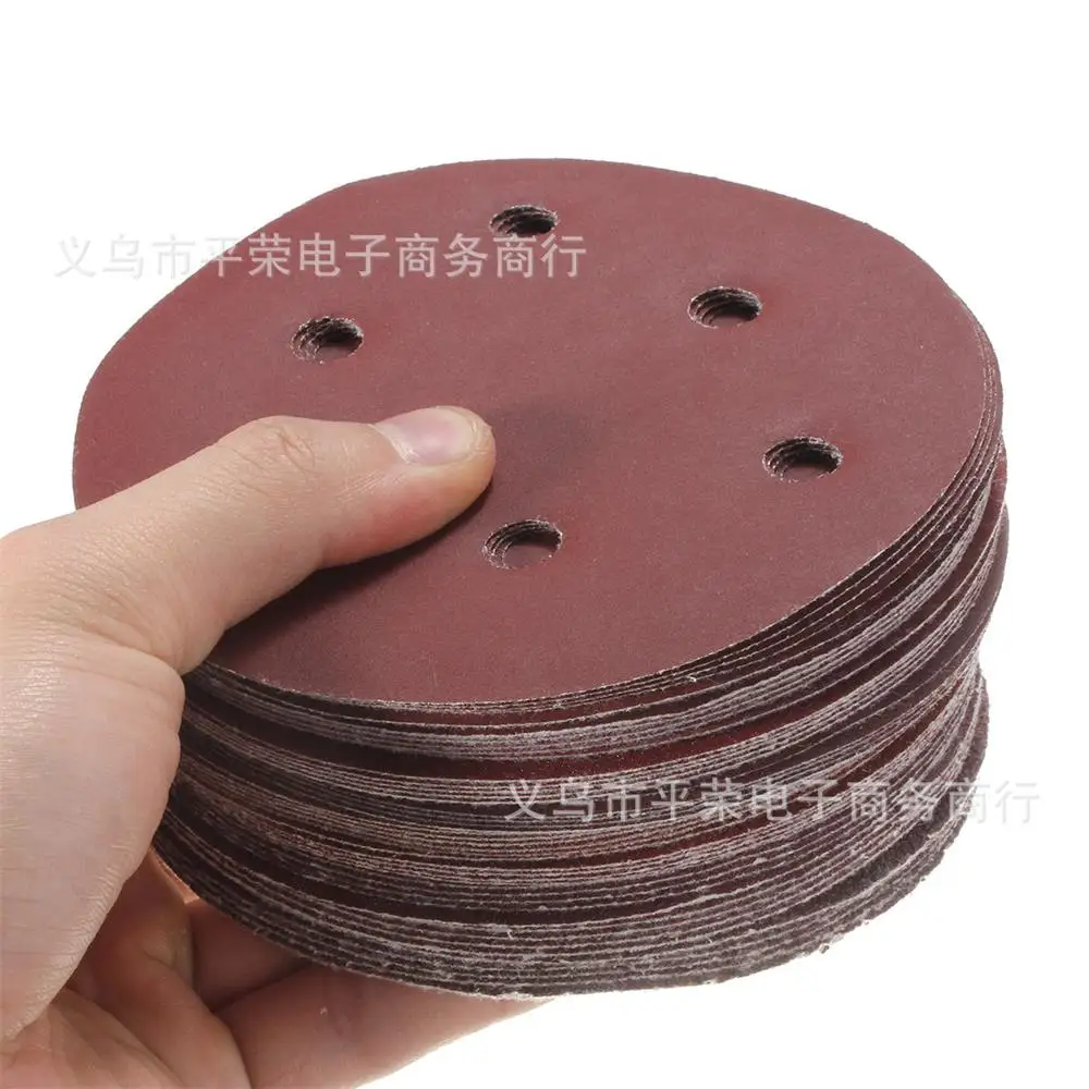 Bộ 50 5 Inch 125 Mm Giấy Nhám Tròn Đĩa Giấy Nhám 40-800 Xay Để Đánh Bóng