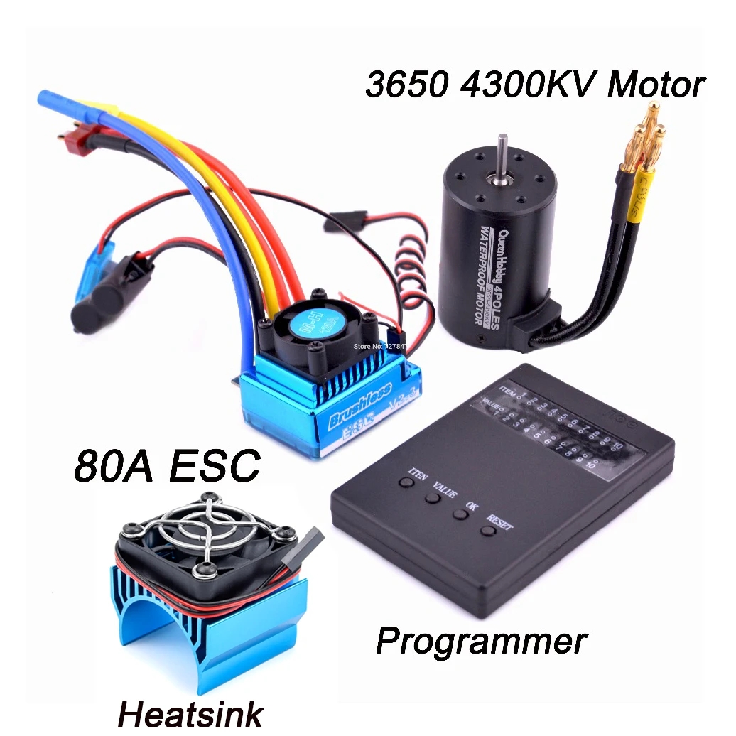 3650 2300KV / 3100KV / 3900KV / 4300KV / 5200KV Borstelloze Motor & 45A 60A 80A 120A Esc Combo Voor 1:10 Rc Auto Boot Deel - afbeelding 1