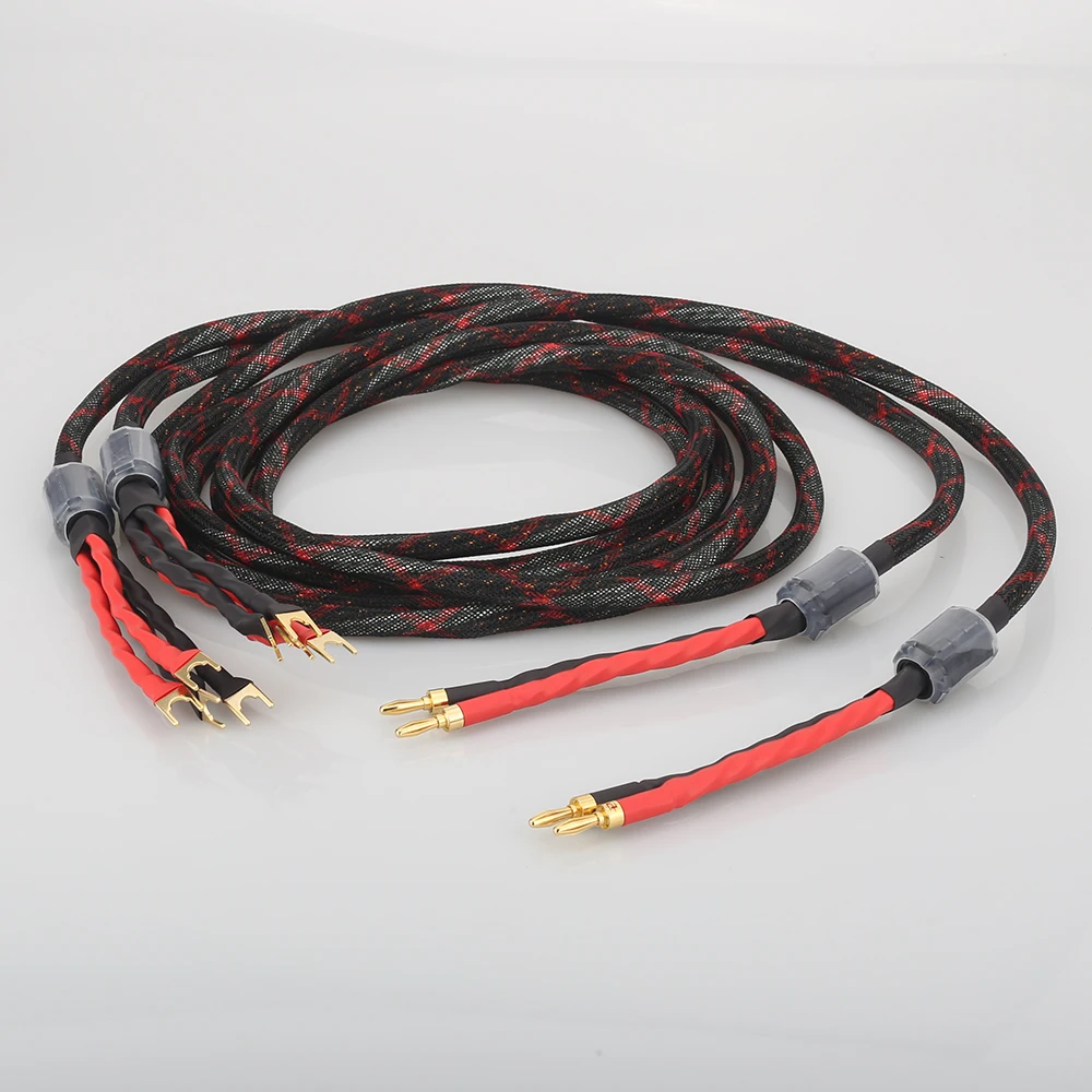 

New HI-End Western Electric Hifi Speaker Cable HIFI Audiophile Cable banana to Spade Biwire speaker cable HIFI