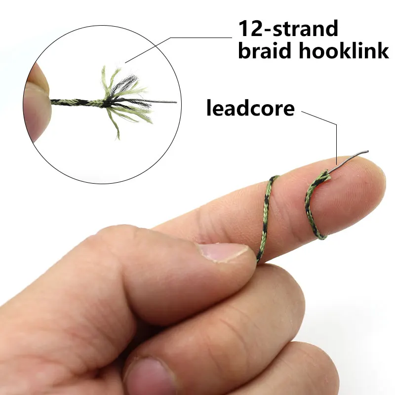 2PCS Carp Fishing Line Ready Tied Lead Core Leaders 45IB Leadcore With Quick Change Swivel  for Carp Rig Chod Helicopter Rig