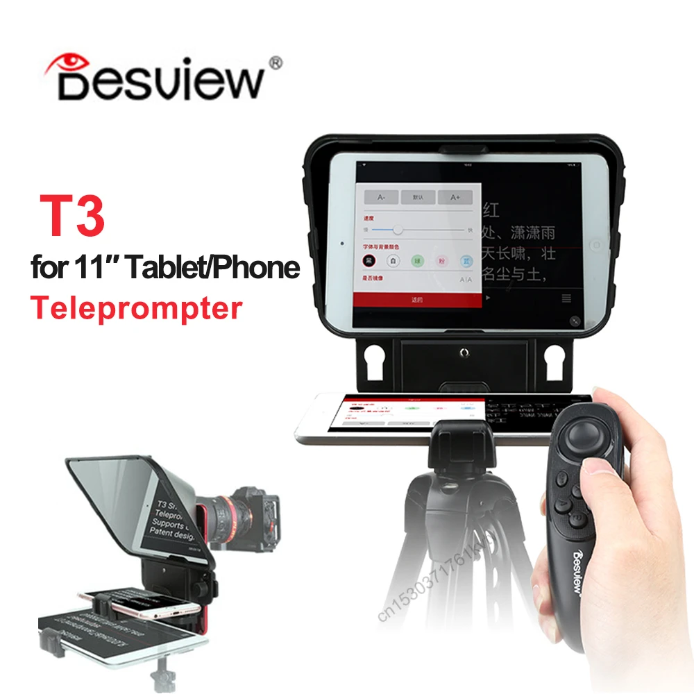 

Bestview T3 Teleprompter for 11 inch Tablet iPad Phone Prompter Inscriber Interview Reader for Mobile DSLR Camera Recording