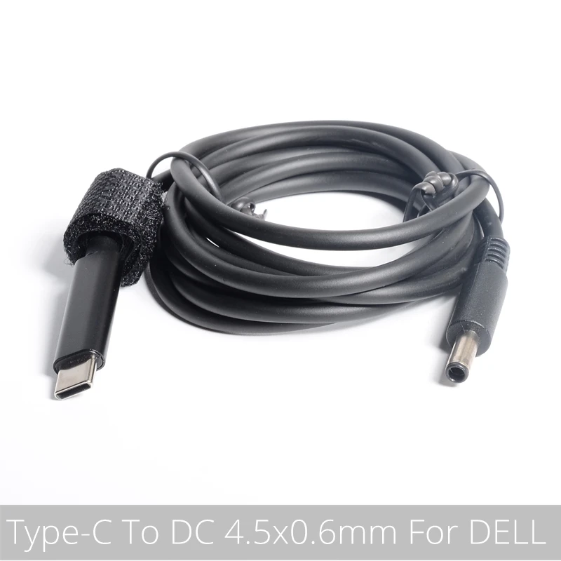 Convertidor de enchufe Dc USB tipo C PD a conector de 4,5x3,0mm/4,5x0,6mm, Cable de carga para ordenador portátil Dell Latitude 13 3379 XPS13 9333