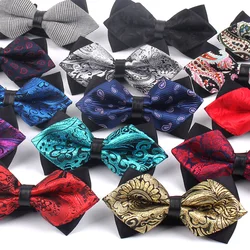 New Pointed Men Bow Tie Classic Bowtie For Men Business Wedding Adult  Bowties Butterfly Suits Cravats Jacquard Woven Bowties