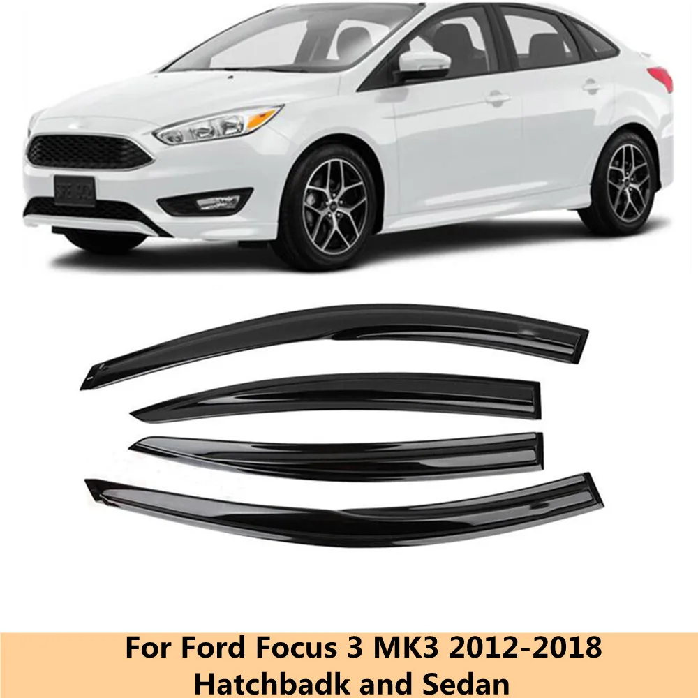 

Side Window Deflector For Ford Focus 3 MK3 2012 2013 2014 2015 2016 2017 2018 Sun Rain Guard Window Visor Awnings and Shelters