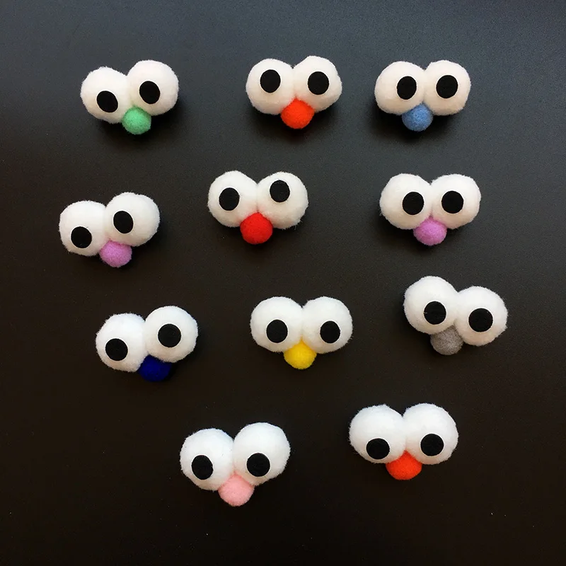 6pcs 3.5/4.5/5.5cm Mix Size/Color Doll Plush Stuff Cotton Eye Filled Soft Eyes for DIY Making Doll for Socks Hat Decoration