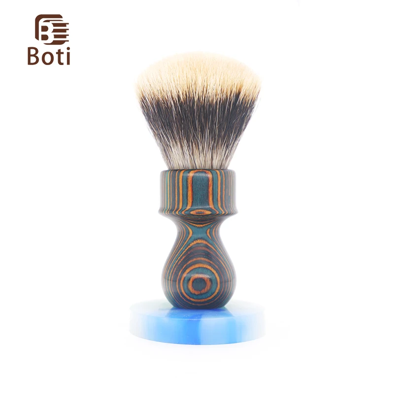 Boti Brush-Annual Ring Wooden Handle And SHD Captain Finest Three Band Badger Hair Fan Shape Men's Shaving Beard Pen For Care