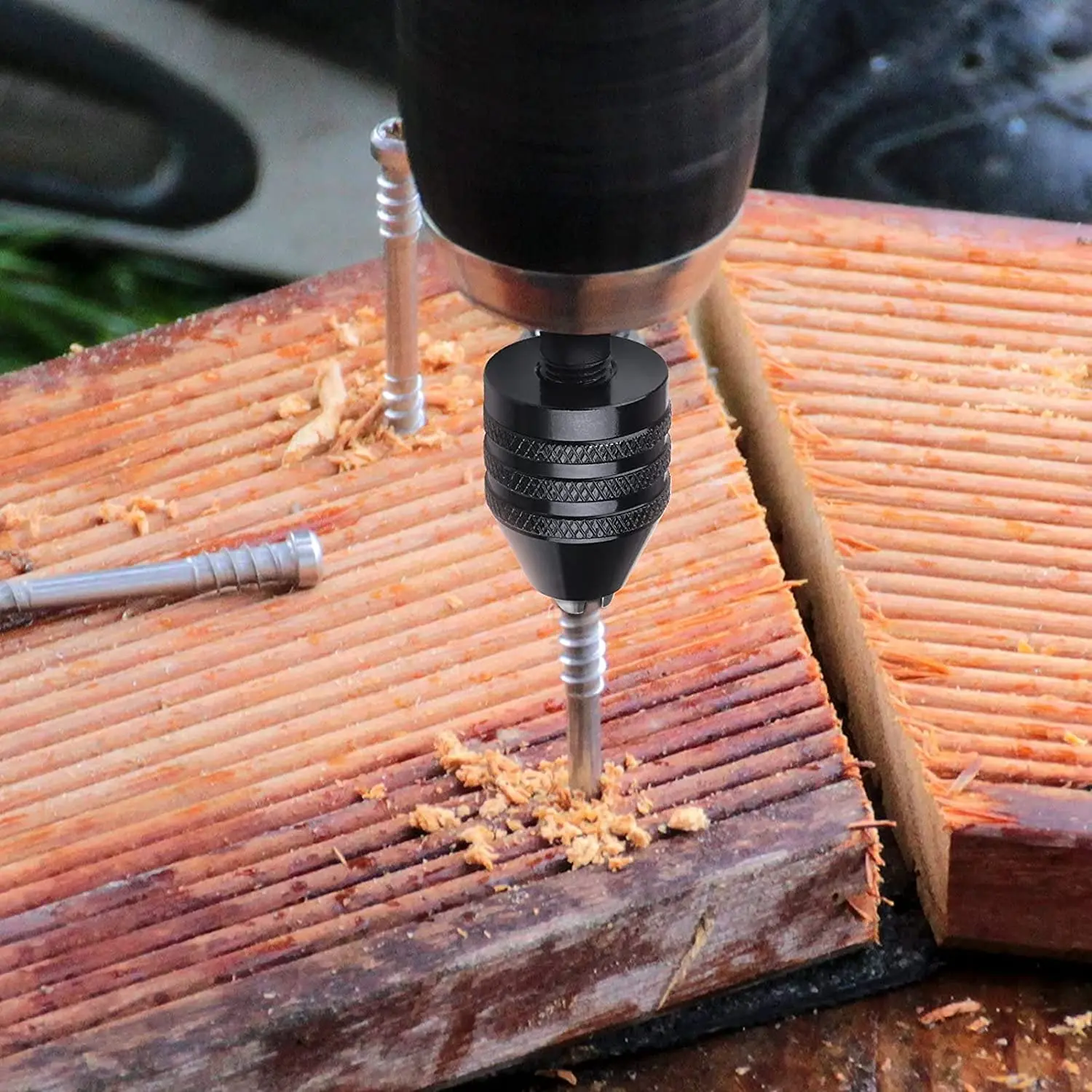 4Pcs 0.3-6.5mm trapano senza chiave Chuck cacciavite adattatore per cacciavite a percussione 1/4 ''Hex Shank Drill Bit Tool convertitore a cambio rapido