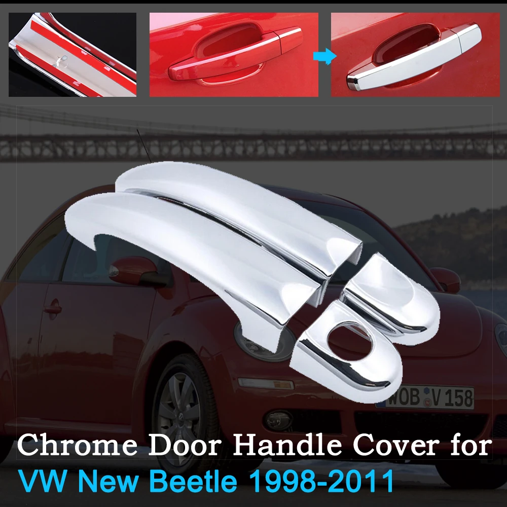 Chrome Door Handle Cover for Volkswagen VW New Beetle Bjalla 1998~2011 2007 2008 2009 2010 Trim Set Car Exterior Accessories