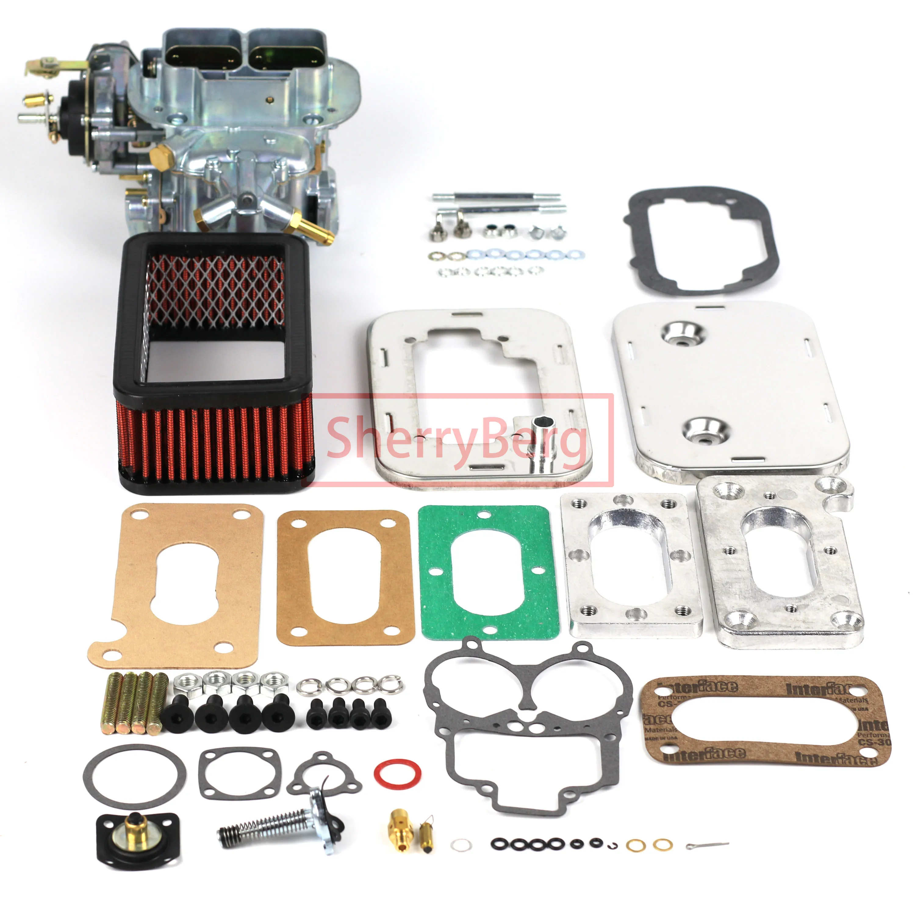 SherryBerg Fajs EMPI 32/36 DGV Carb Carburetor + Adapter Plate Kit + Air Filter (Cleaner 65mm)+GASKET Set for Mazda B2000 B2200