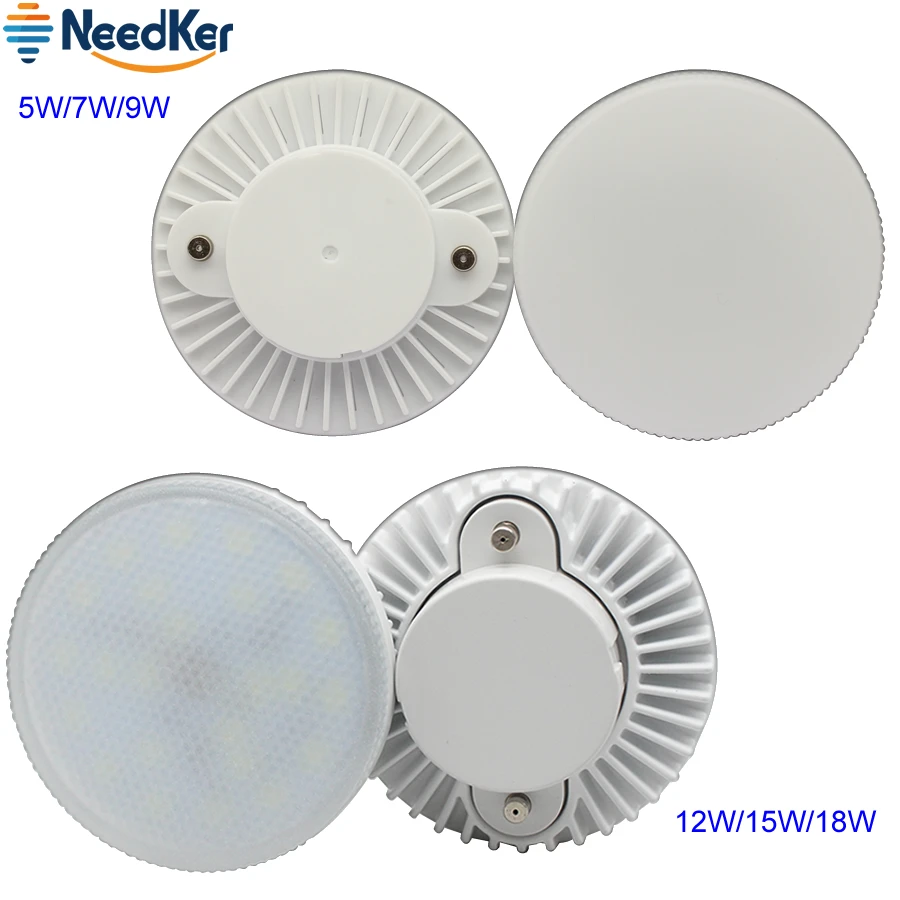 GX53 LED Light 5W 7W 9W 12W 15W 18W Lampada szafka LED LED żarówka Ac 110V 220V szafka do wina światło ciepły zimny biały reflektor