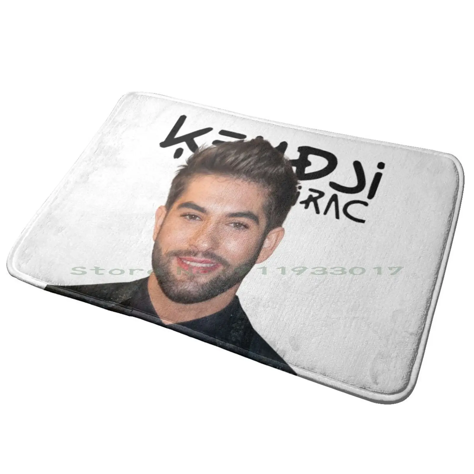 Kendji Girac Entrance Door Mat Bath Mat Rug Female Funny Womens Christmas Humor Minimal Naughty Simple Adult Black And White