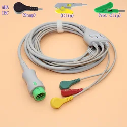 3-lead ECG cable and leadwire of electrode connector for Mindray Patient ECG monitor