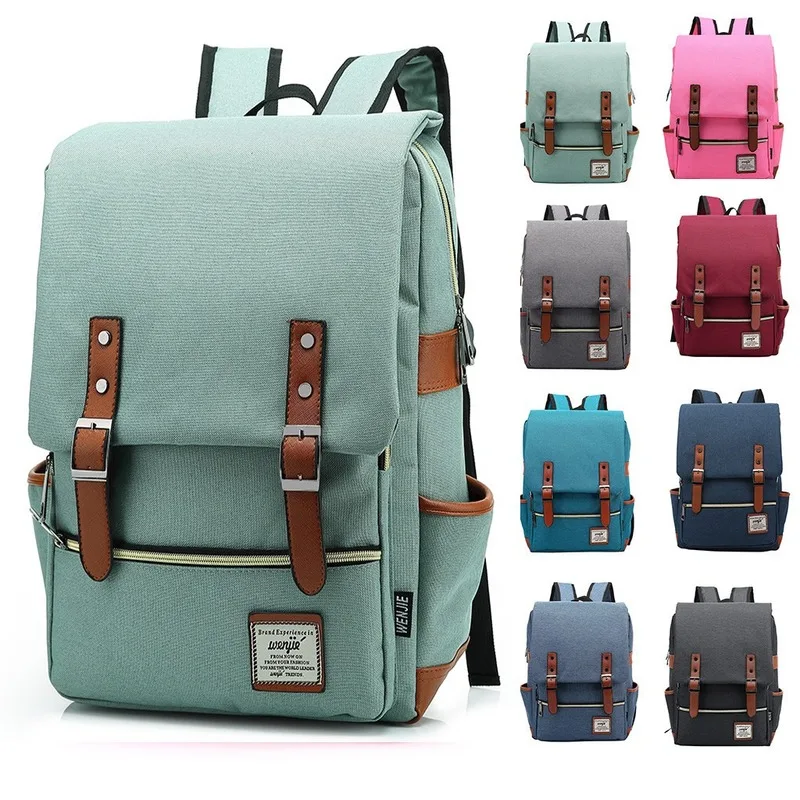 Mode Vintage Laptop Rugzak Vrouwen Canvas Tassen Mannen canvas Reizen Vrije tijd Rugzakken Retro Casual Tas Schooltassen Voor Tiener #