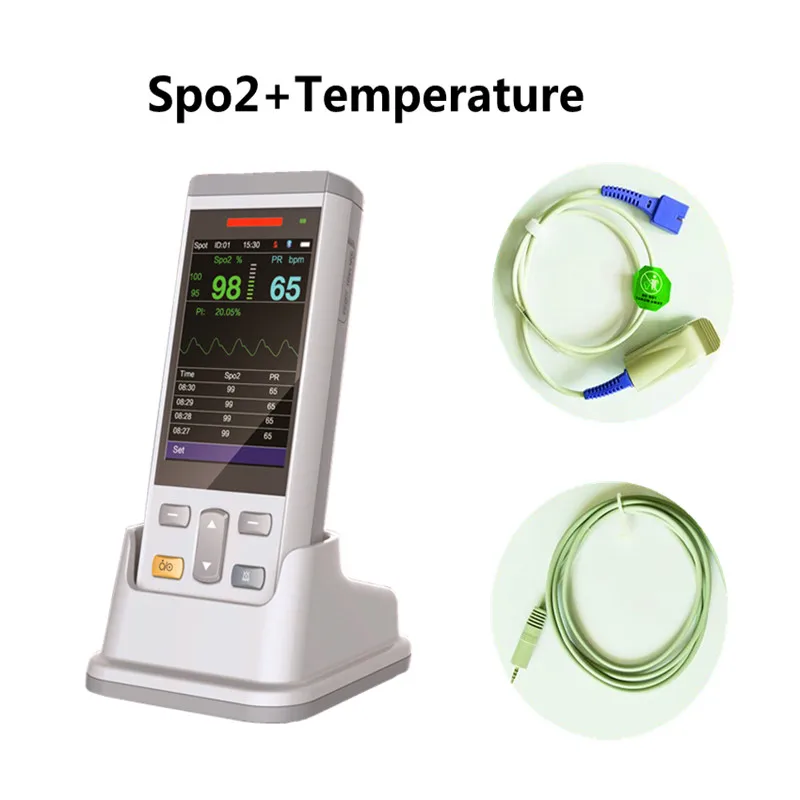 Portable 3.5inch Human Use Handheld Pulse Oximeter with SpO2, Temperture  for Hospital, Clinic, Home Use