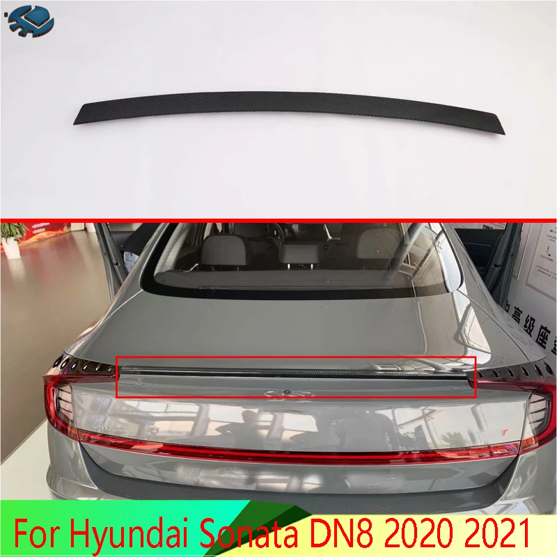 

For Hyundai Sonata DN8 2020 2021 Carbon fiber style Side Rear Window Spoiler Cover Trim Molding Garnish Bezel Styling