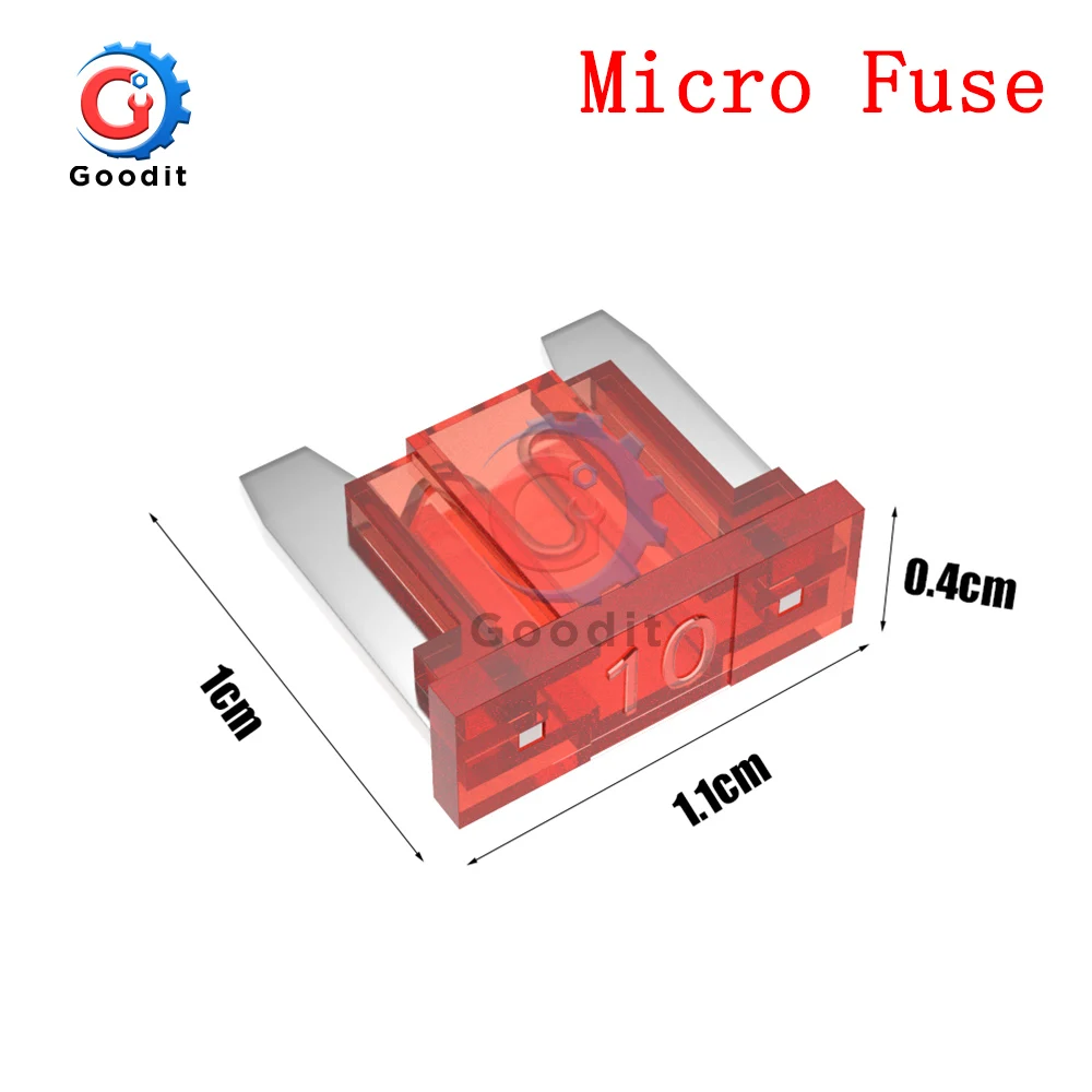 10pcs Mini Standard Micro Fuses 5A 7.5A 10A 15A 20A 25A 30A 35A 40A Amp Clip Assortment Auto Blade Type Fuse Set for Car Truck