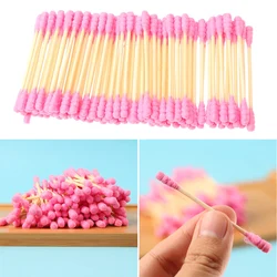 100 Pcs Double Head Cotton Swab Disposable Paper Spool Cotton Swab Buds For Women Beauty Makeup Nose Ears Cleaning Tools