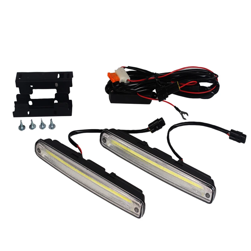 2Pcs/Set SUNKIA DRL External Light 100% Waterproof COB Fog Driving Day Lamp with On/Off Fucnction Daytime Running Lights