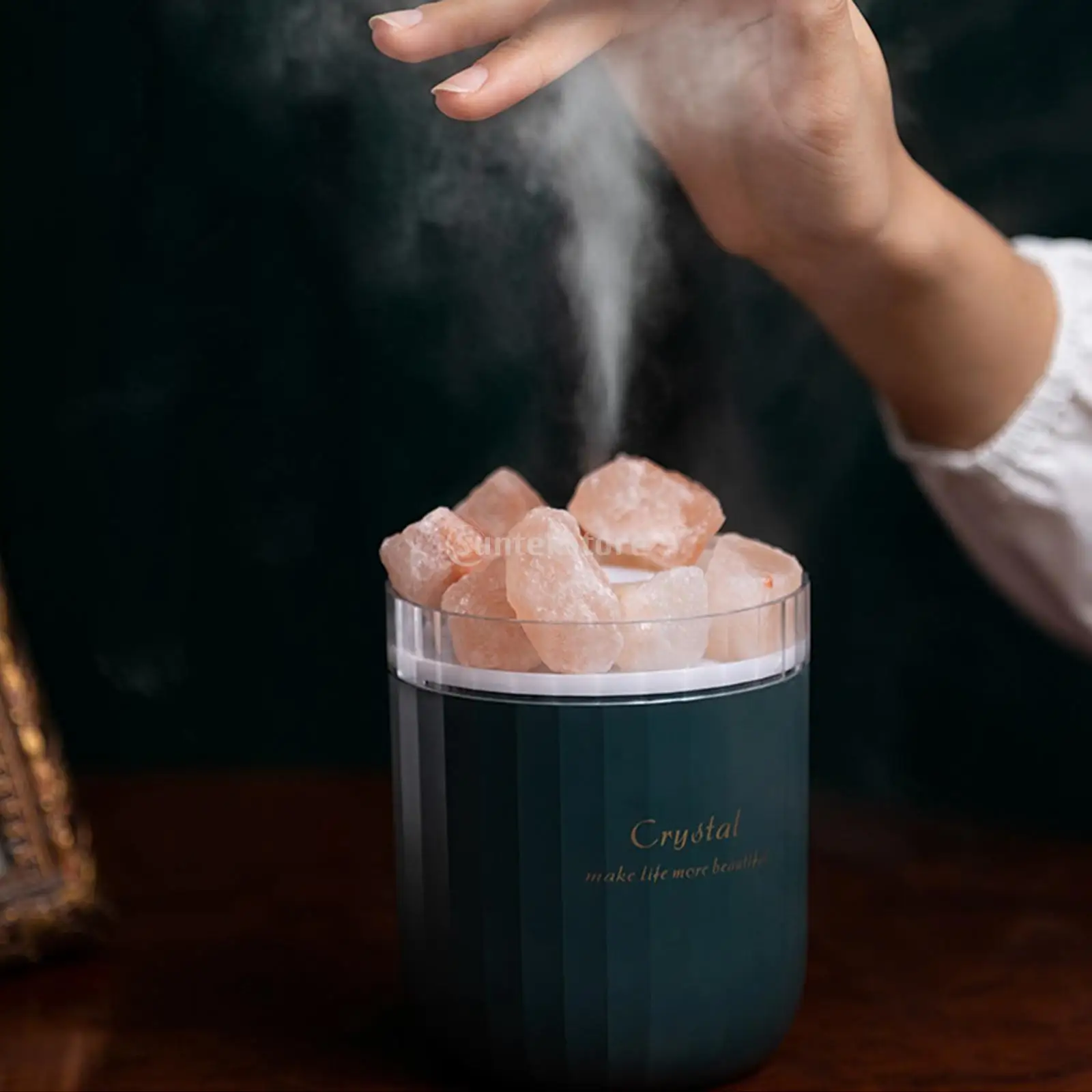 Диффузор эфирного масла 8 часов, Гималайская солевая Лампа Диффузор с 7 меняющимися лампочками, диффузор для ароматерапии, увлажнитель холодного тумана