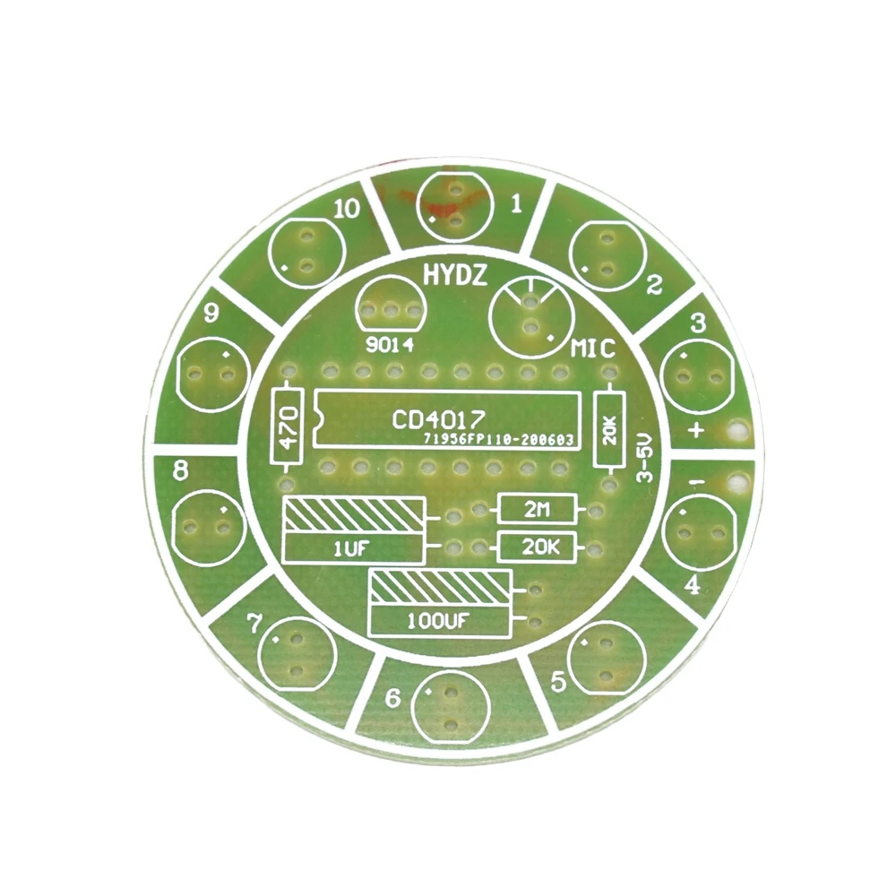 CD4017 kolorowe sterowanie głosem obrotowy zestaw oświetlenia LED produkcja elektroniczna zestaw diy części zamienne laboratorium studenckie