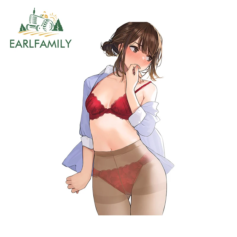 

EARLFAMILY 13 см x 7,6 см для пикантных девушек, Мультяшные автомобильные наклейки с защитой от царапин, виниловые автомобильные аксессуары для бампера