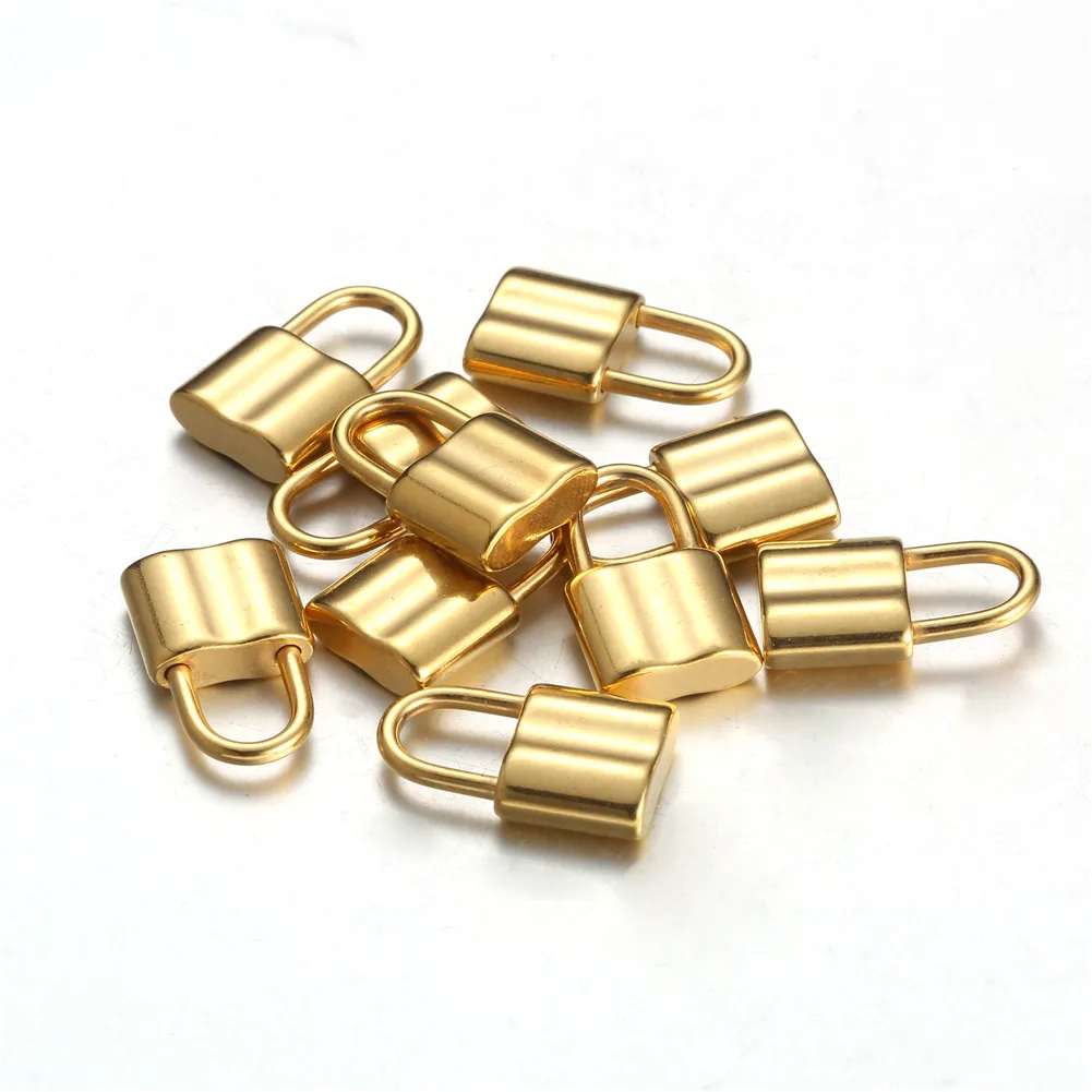 10Pcs/lot Stainless Steel Lock Necklace Bracelet Pendants Mini PadLock Charms fit DIY Jewelry Making Handcrafted Accessories