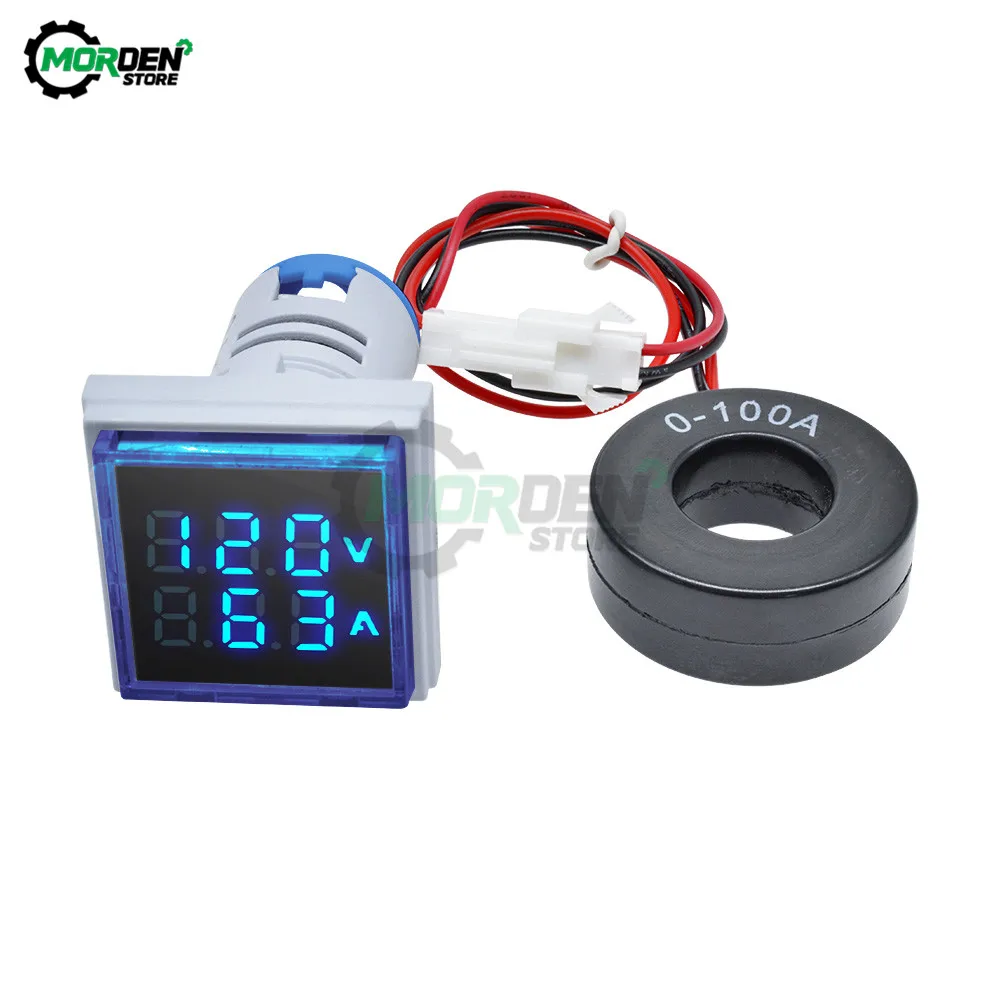 New 0-100A LED Digital Voltmeter Ammeter  AC 50-500V-110V 220V Voltage Current Meter Voltammeter Car Volt Amp Tester Detector